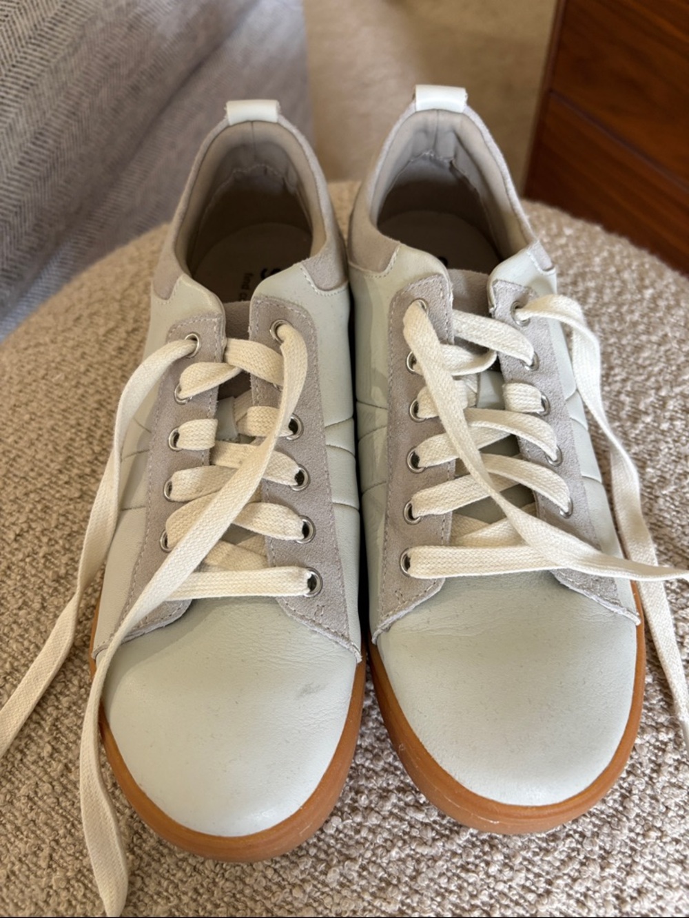 SoftWalk Women’s Lace-Up Sneakers in Cream
